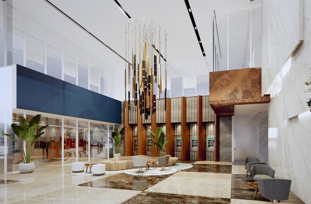 Club lobby of the kind health club fee caps treat as a countable amenity