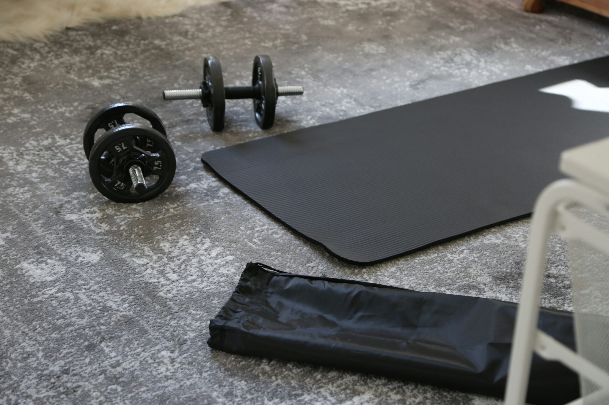 Open studio floor laid out before the personal training studio equipment order is placed