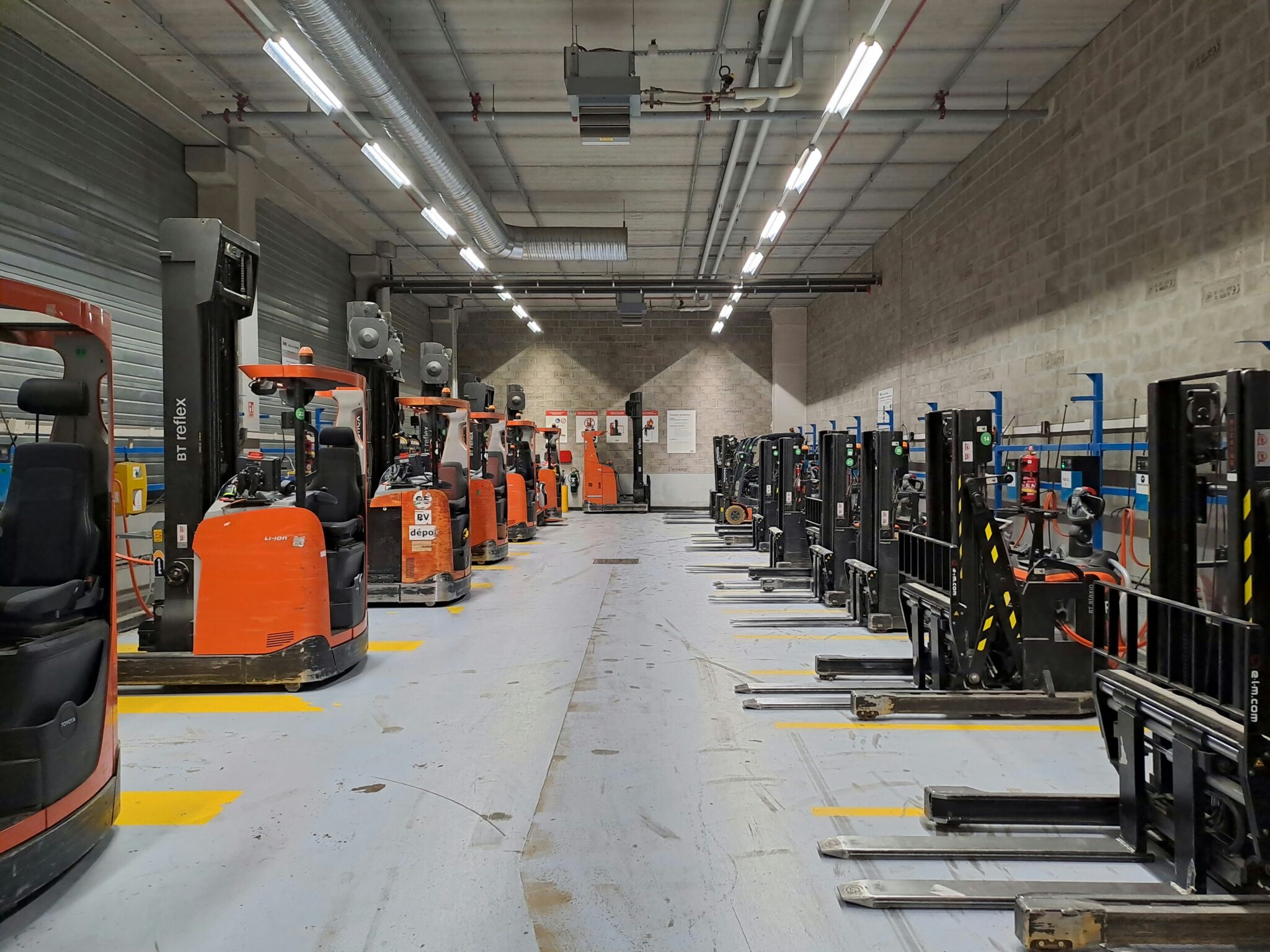 Forklifts on a warehouse floor, the operating assets that come with buying an equipment dealership