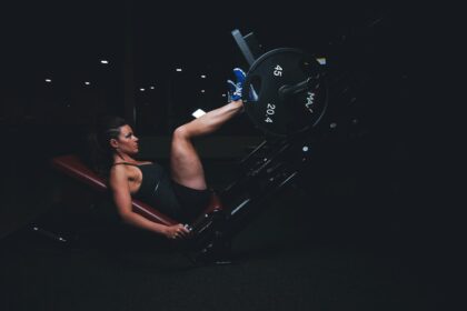 A loaded strength station of the family that includes commercial leg press machines