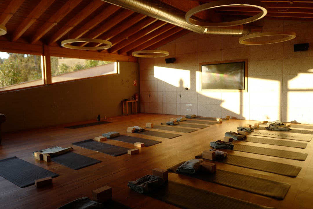 pilates studio equipment spacing planned across an open studio floor
