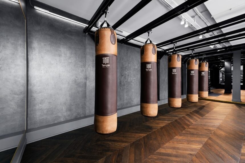 Open club floor where accessible fitness equipment clearances are won or lost