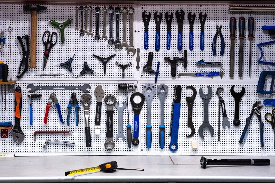 Tool board in a maintenance room where the records behind gym equipment liability defense are generated