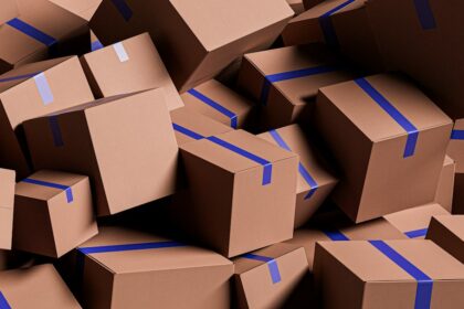 Taped cartons whose density decides the equipment freight class on a bill of lading