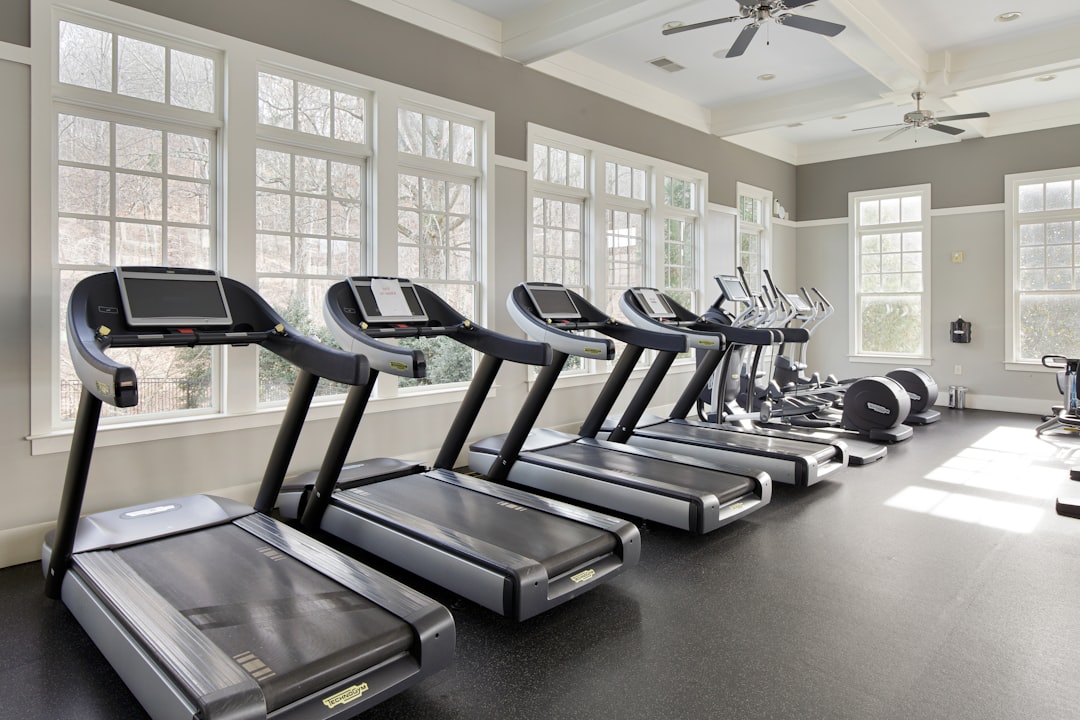 Cardio row of the kind a fitness equipment repair business services on contract