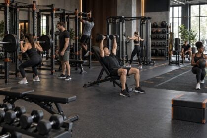 Flexible modern strength equipment arranged for individual and small-group training
