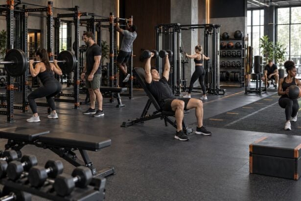 Flexible modern strength equipment arranged for individual and small-group training