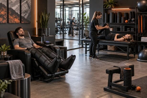 Recovery equipment for gyms arranged in a supervised member recovery zone