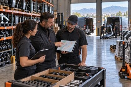 Regional fitness equipment distributor coordinating local inventory and routes